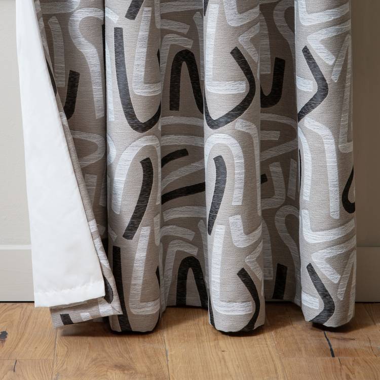 Habitat Abstract Jacquard Curtain - Natural 0