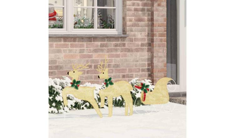 Walplus Pack of 3 LED Reindeer - Warm White - 43 x 18 x 66 cm
