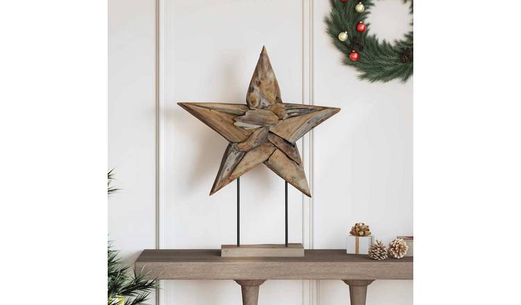 Walplus Wood Christmas Star - Brown - 59.5 x 18 x 74 cm