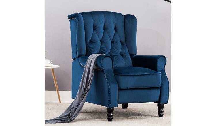 Furniture Online Althorpe Velvet Chair - Blue