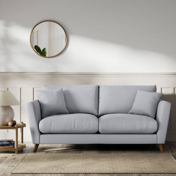 Habitat Lomond Fabric 3 Seater Sofa - Grey - Dark Leg 0