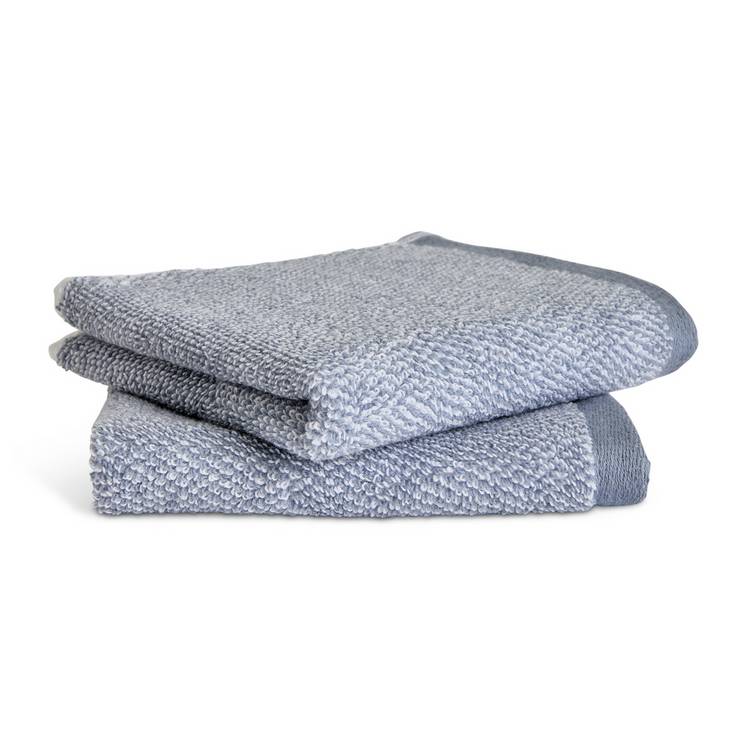 Habitat Marl 2 Pack Face Cloth - Rustic Blue 0