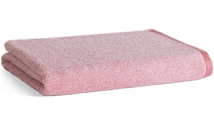 Habitat Marl Bath Towel - Rose