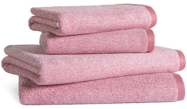 Habitat Marl 4 Pack Hand Towel - Rose