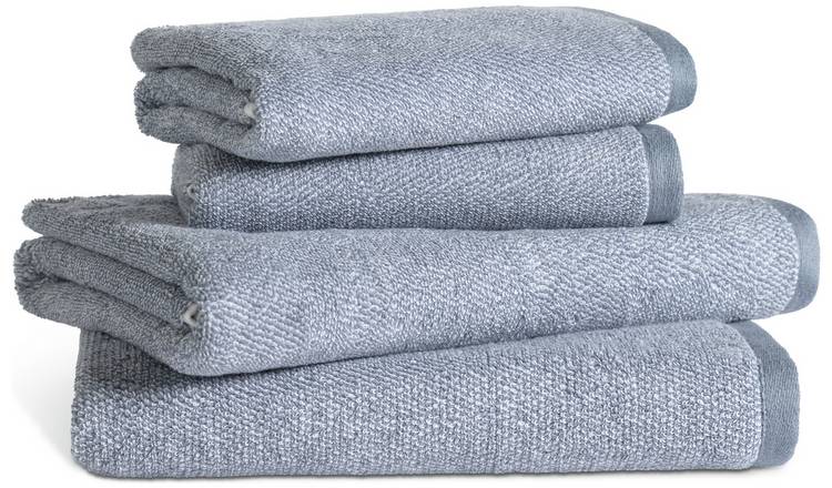 Habitat Marl 4 Piece Towel Bale - Rustic Blue