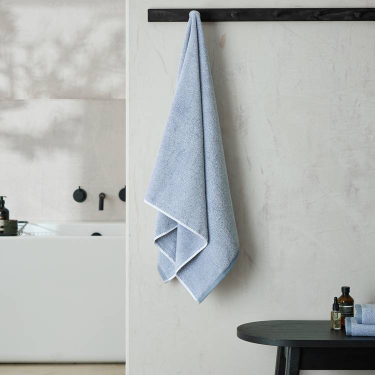 Habitat Marl Bath Towel - Rustic Blue 0