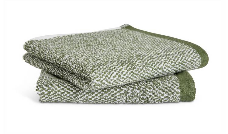 Habitat Marl 2 Pack Face Cloth - Forest