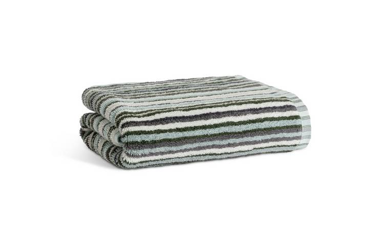 Habitat Bright Stripe Bath Towel - Blue