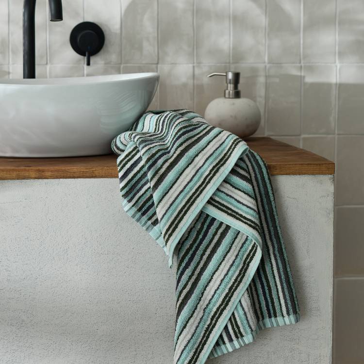 Habitat Bright Stripe Hand Towel - Blue 0