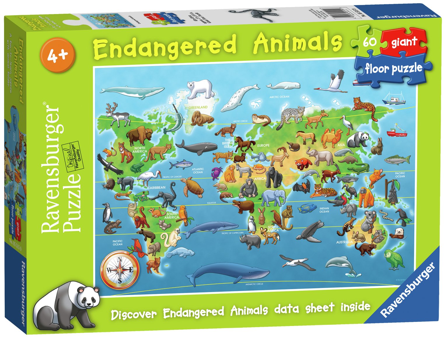 Endangered Animals 60 Piece Floor Puzzlle Review