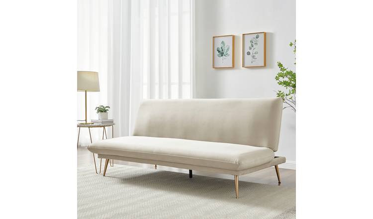 Habitat Matteo Velvet Clic Clac Sofa - Champagne