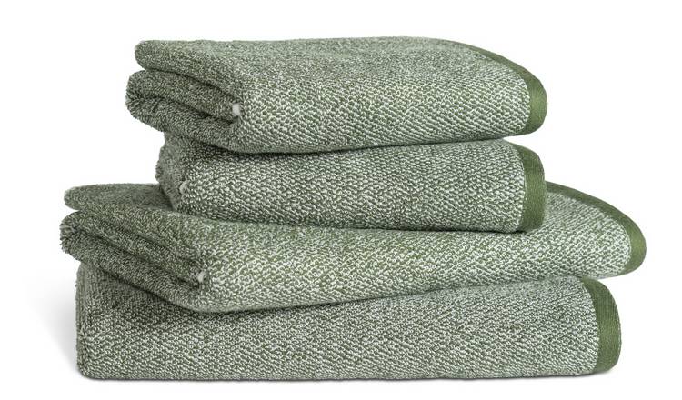 Habitat Marl 4 Piece Towel Bale - Forest Green