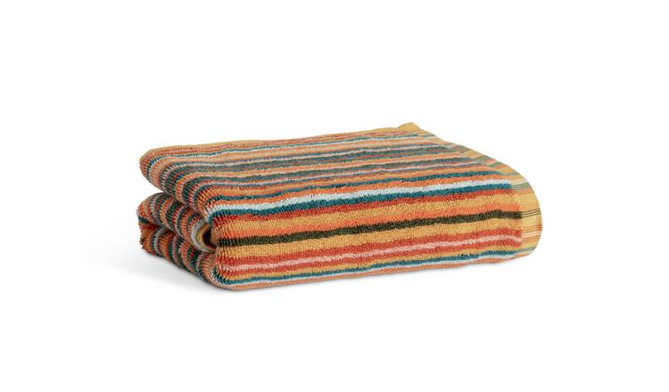 Habitat Bright Stripe Bath Towel - Orange