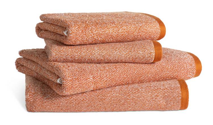 Habitat Marl 4 Piece Towel Bale - Orange