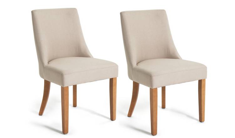 Buy Habitat Alec Pair of Fabric Dining Chair Oatmeal Dining chairs Argos