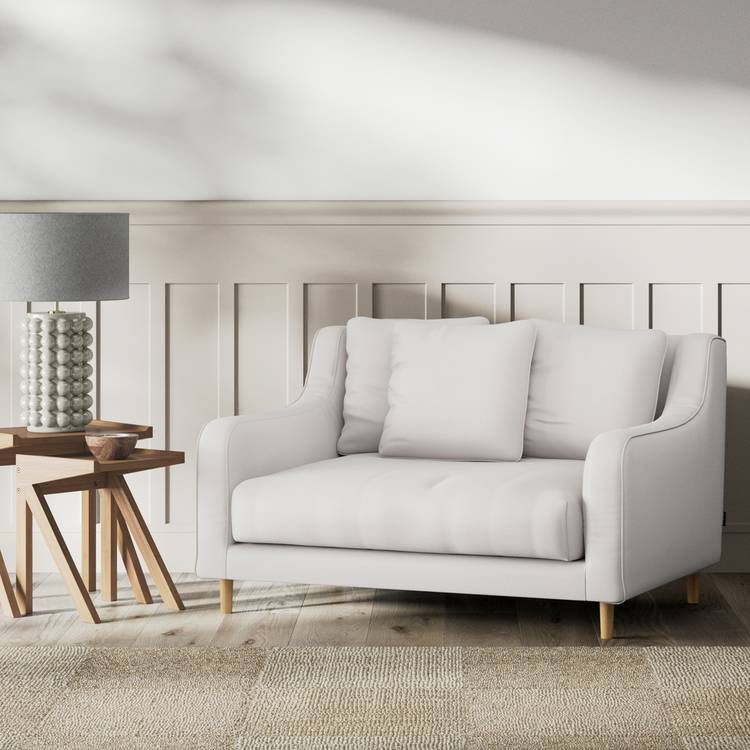 Habitat Swift Fabric Cuddle Chair - Natural - Ash Leg  0