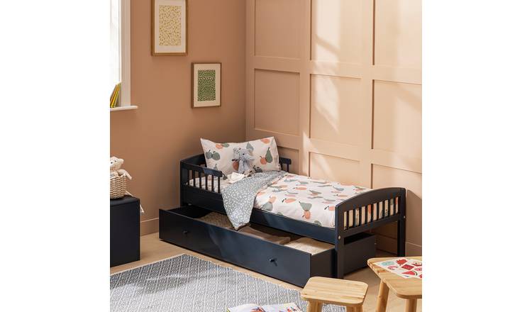 Argos Home Jesse Toddler Bed With Drawer - Ink Blue