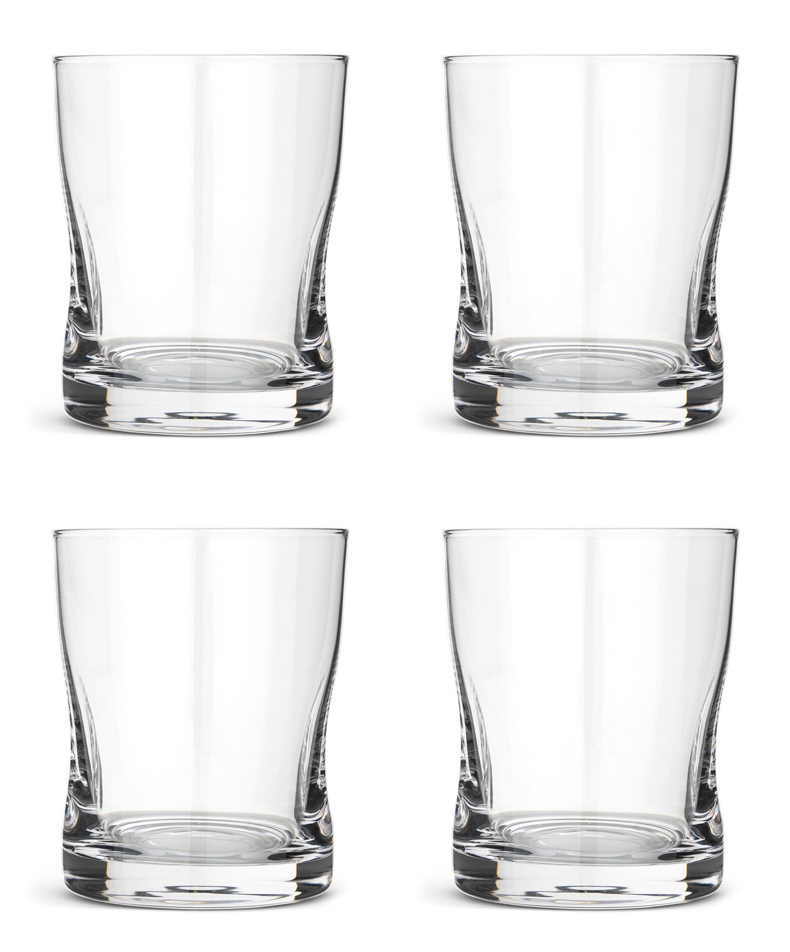 Habitat Clear Pinched Set of 4 Tumbler Glasses