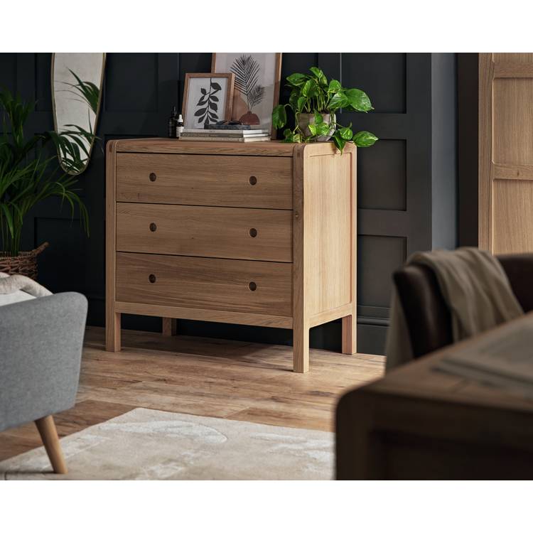 Habitat Radius 3 Drawer Chest - Oak 0