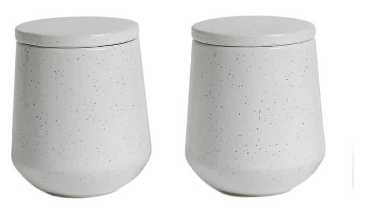 Habitat Addison 2 Piece Storage Canister - White