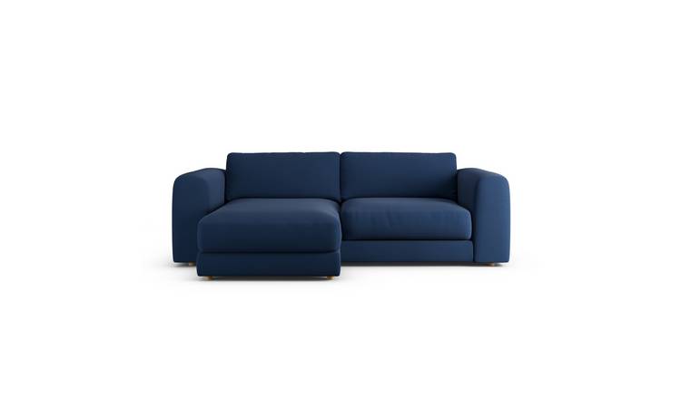 Habitat Ayr Reversible Corner Sofa - Navy  Blue - Ash Leg