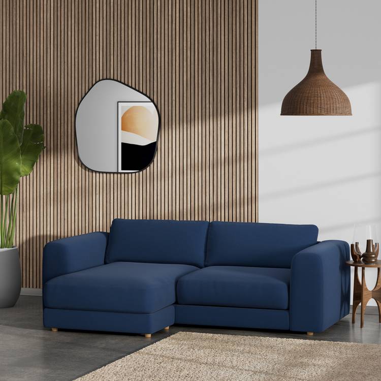 Habitat Ayr Reversible Corner Sofa - Navy  Blue - Ash Leg 0