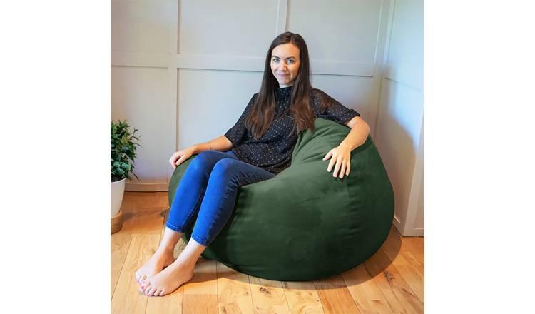 rucomfy Velvet Slouchbag Beanbag - Emerald Green