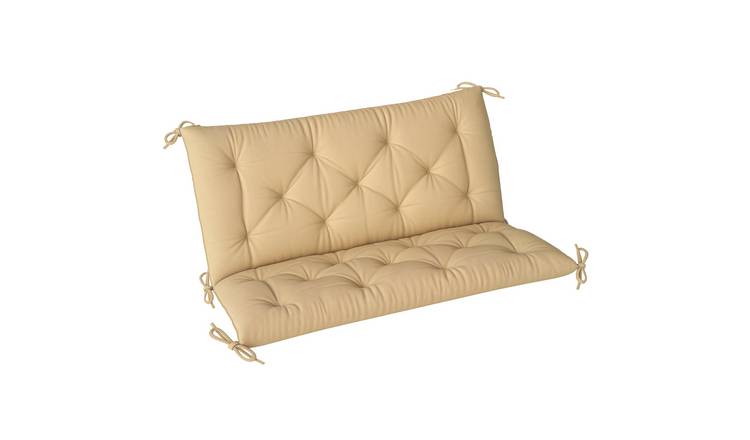 Outsunny 2 Seater Outdoor Chair Cushions with Ties Seater Pad - Khaki