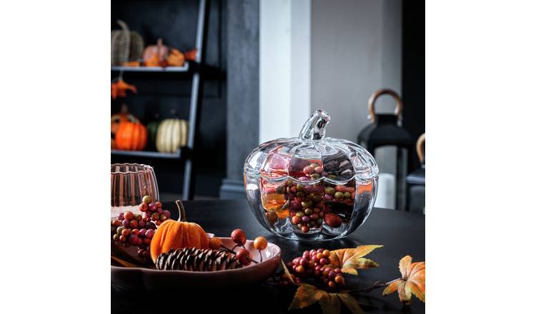  Home Glass Pumpkin Bowl Halloween Decoration