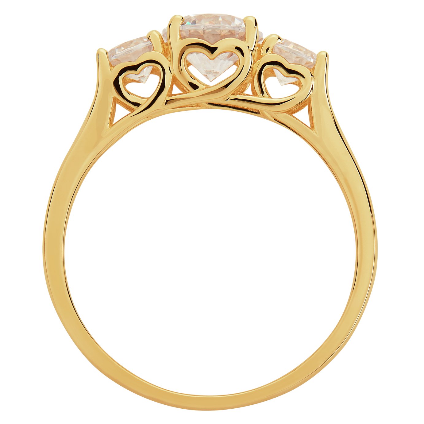 Revere 9ct Gold Round Cubic Zirconia Engagement Ring - U