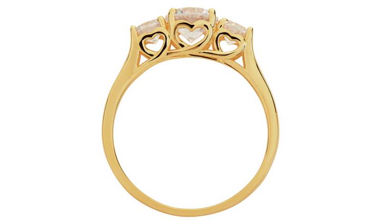 Revere 9ct Gold Round Cubic Zirconia Engagement Ring - U