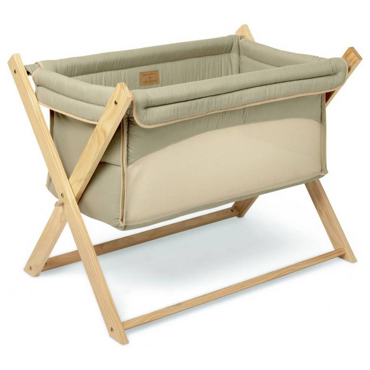 Clair de Lune Organic Folding Crib - Sage 0