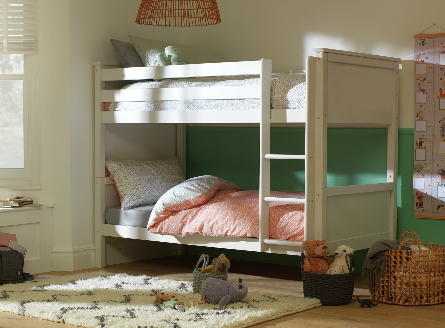 bunk beds white with storage