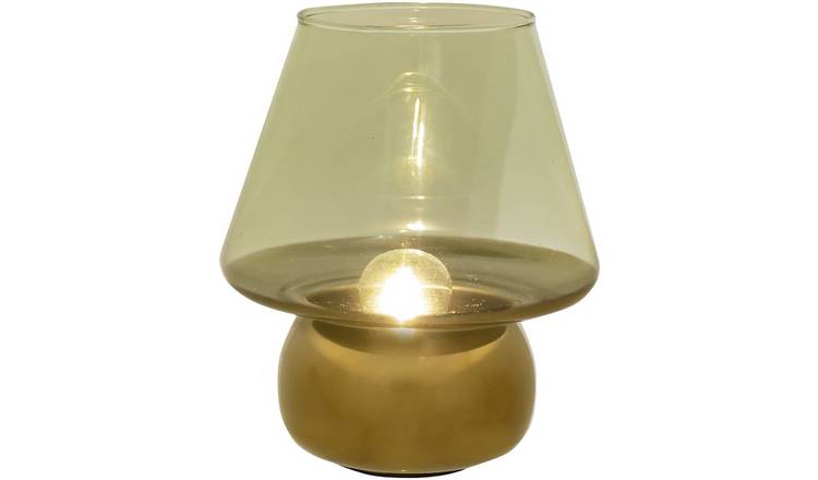 Hestia Glass LED Portable Table Lamp - Gold