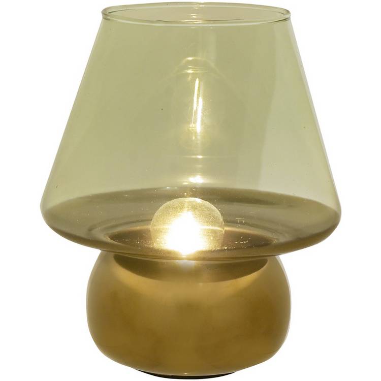 Hestia Glass LED Portable Table Lamp - Gold 0