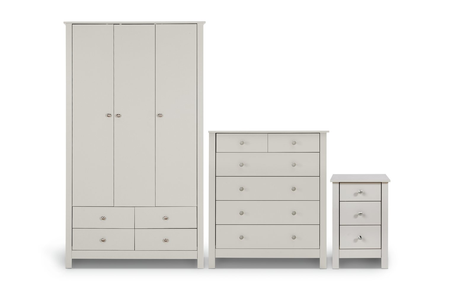 Habitat Osaka 3 Piece 3 Door Wardrobe Set - Soft Grey