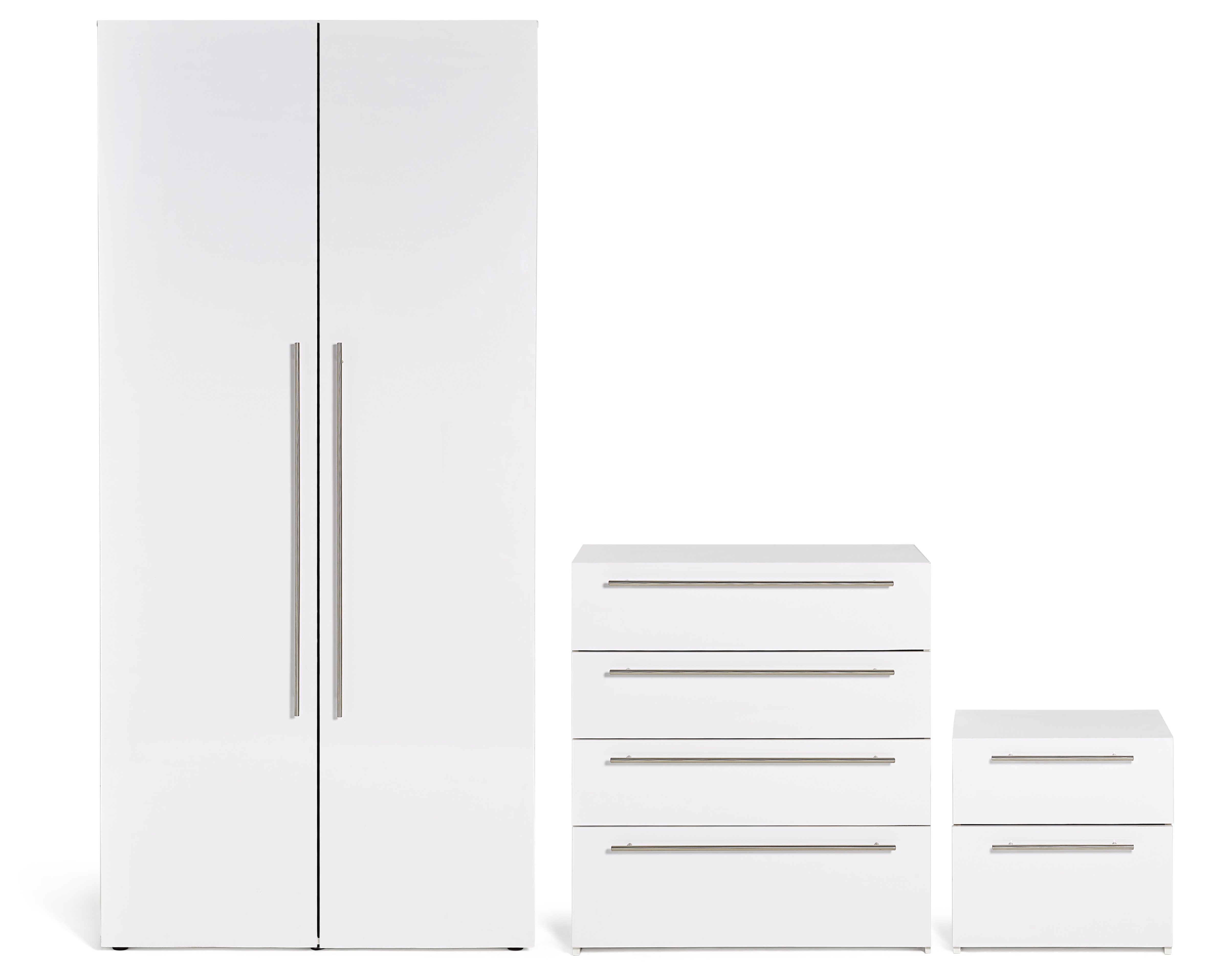 Habitat Atlas Gloss 3 Piece 2 Door Wardrobe Set - White