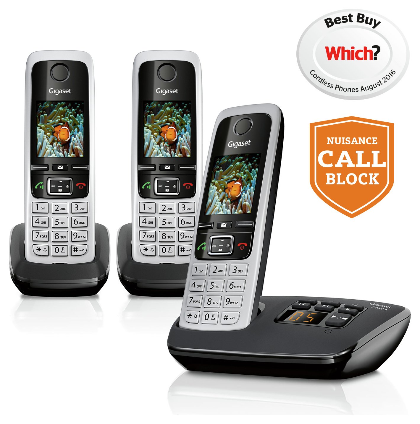 Gigaset C430A Cordless Telephone with Answer Machine -Triple (6692728), Argos Price Tracker
