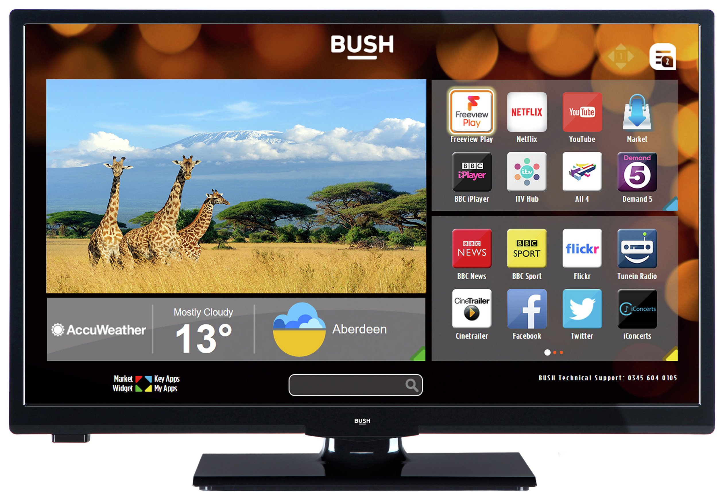 Bush 24 Inch HD Ready Smart TV With DVD Player - Black