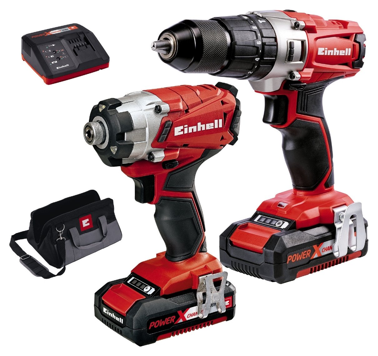 Einhell Power X-Change 18V Li-ion Combi Impact Driver 2 Pack