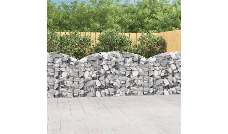 Walplus Galvanised Iron Gabion Basket - Silver 200 x 30 x 100/ V2 - 120 cm
