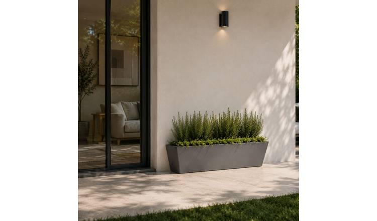 Fargro Home and Garden 23L Polystone Large Window Box Planter Pot - Light Grey
