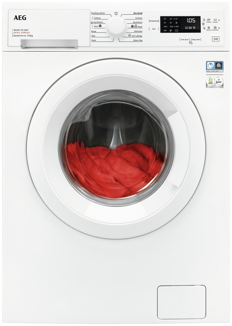 AEG LWX60746B 7/4KG 1400 Spin Washer Dryer - White