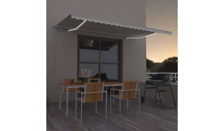 Walplus Electric Polyester Retractable Awning - Cream - 500x300 cm - White Frame