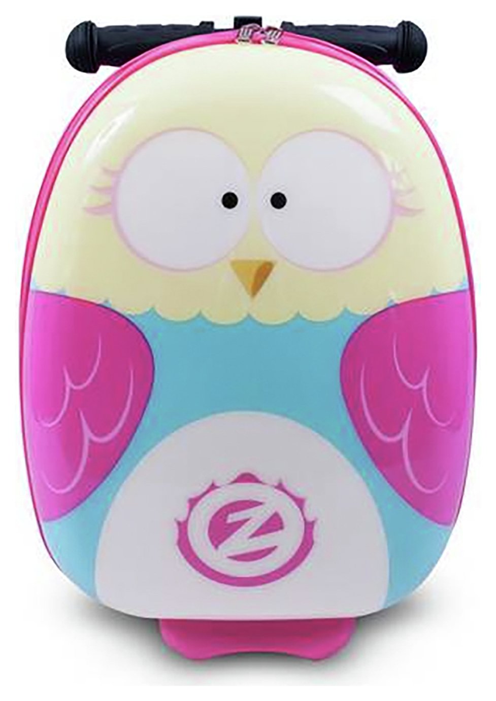 Flyte Olivia the Owl 3 Wheel Hard Scooter Suitcase - Pink