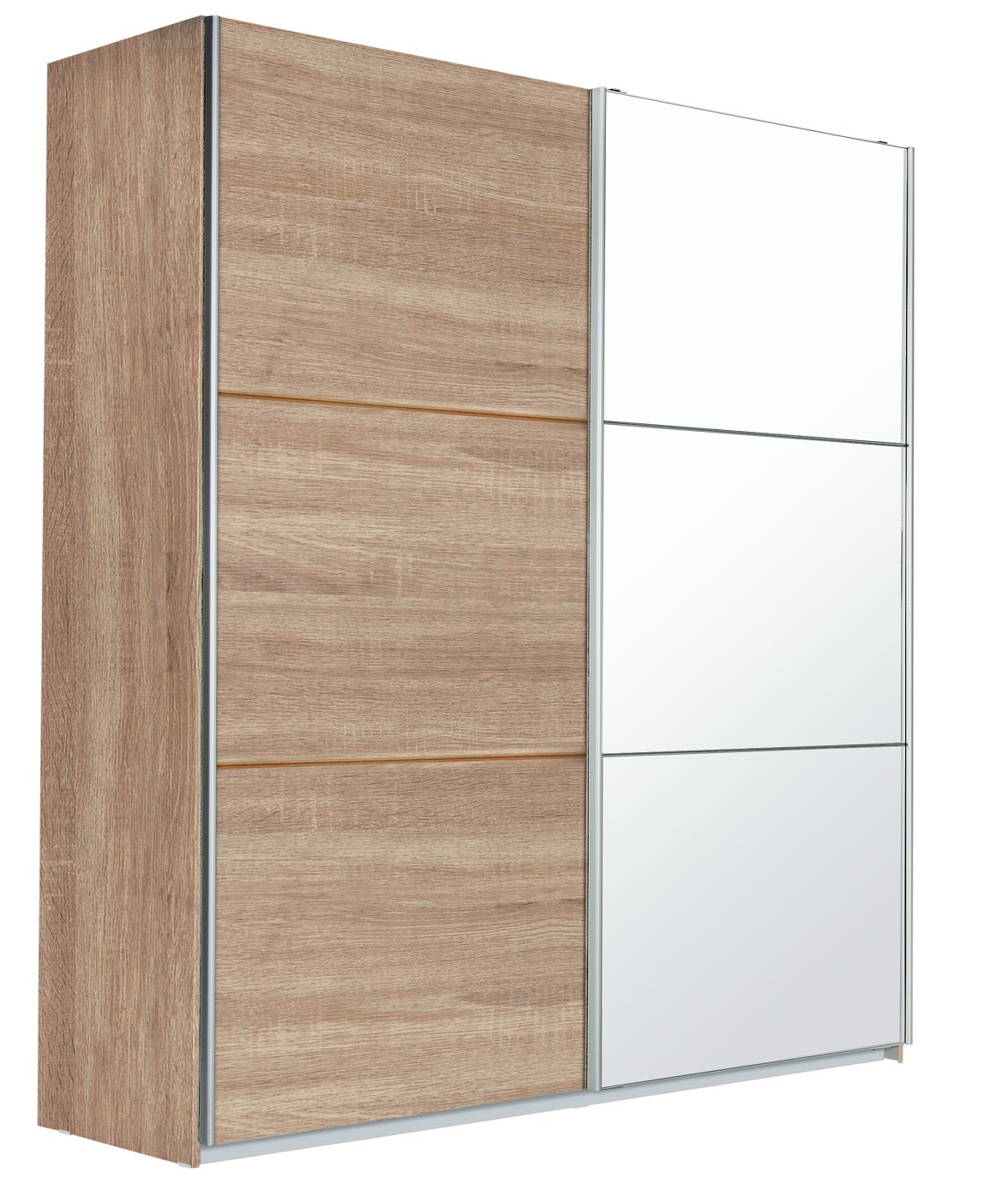 Hygena Bergen 2 Door Large Sliding Mirror Wardrobe - Oak Eff (6734868 ...