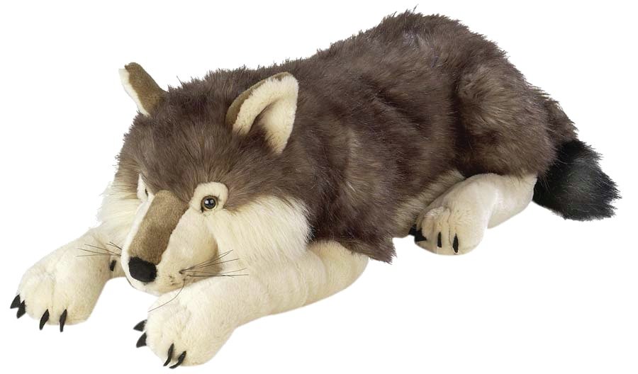 white wolf cuddly toy