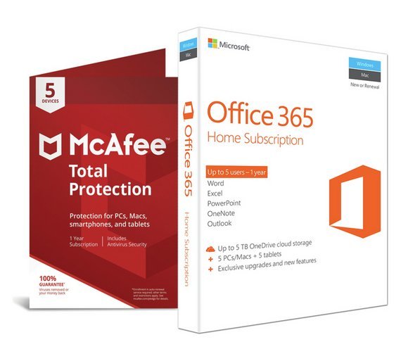 Microsoft Office 365 Home and McAfee TP - 5 Devices