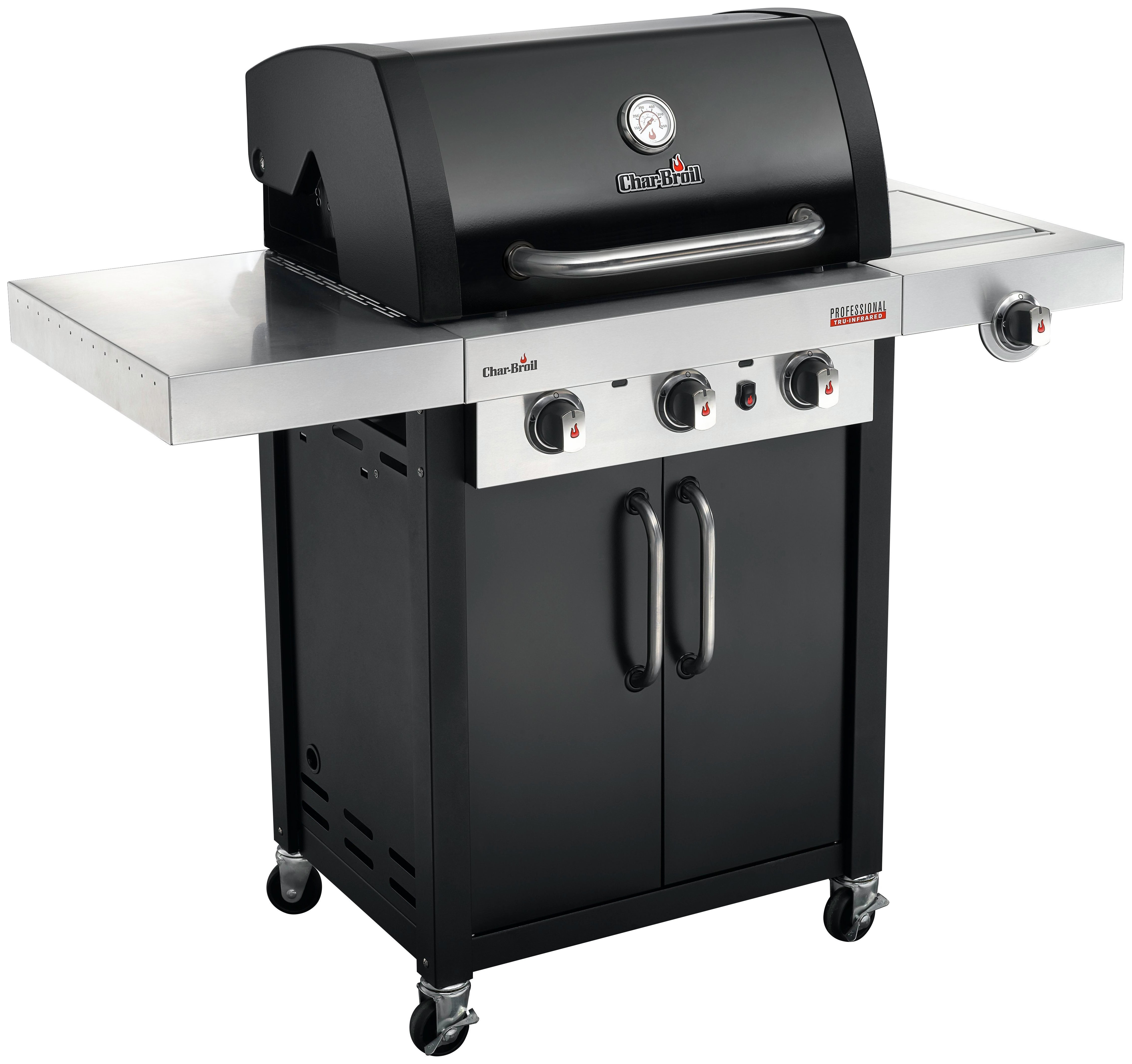 Char-Broil PRO 3400 B - 3 Burner Gas BBQ with Side-Burner at Argos