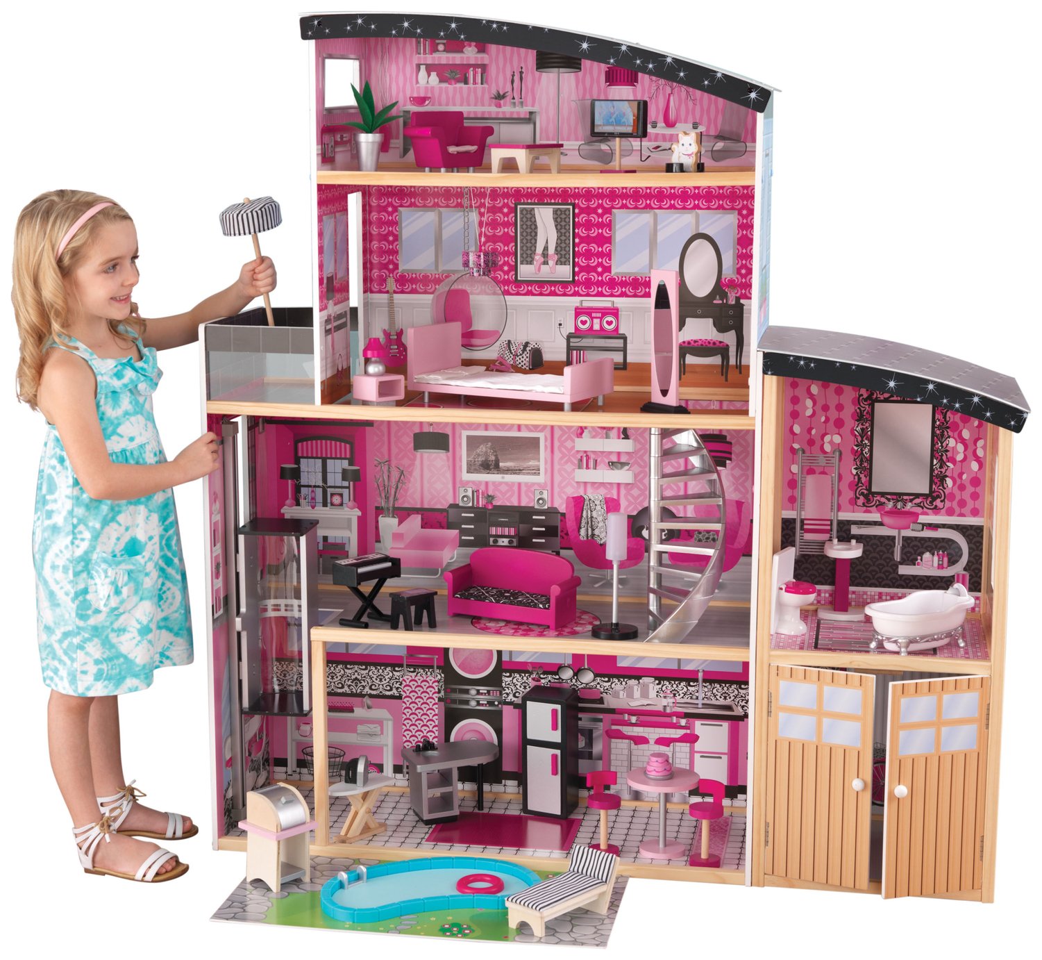 kidkraft wooden dollhouse shimmer mansion